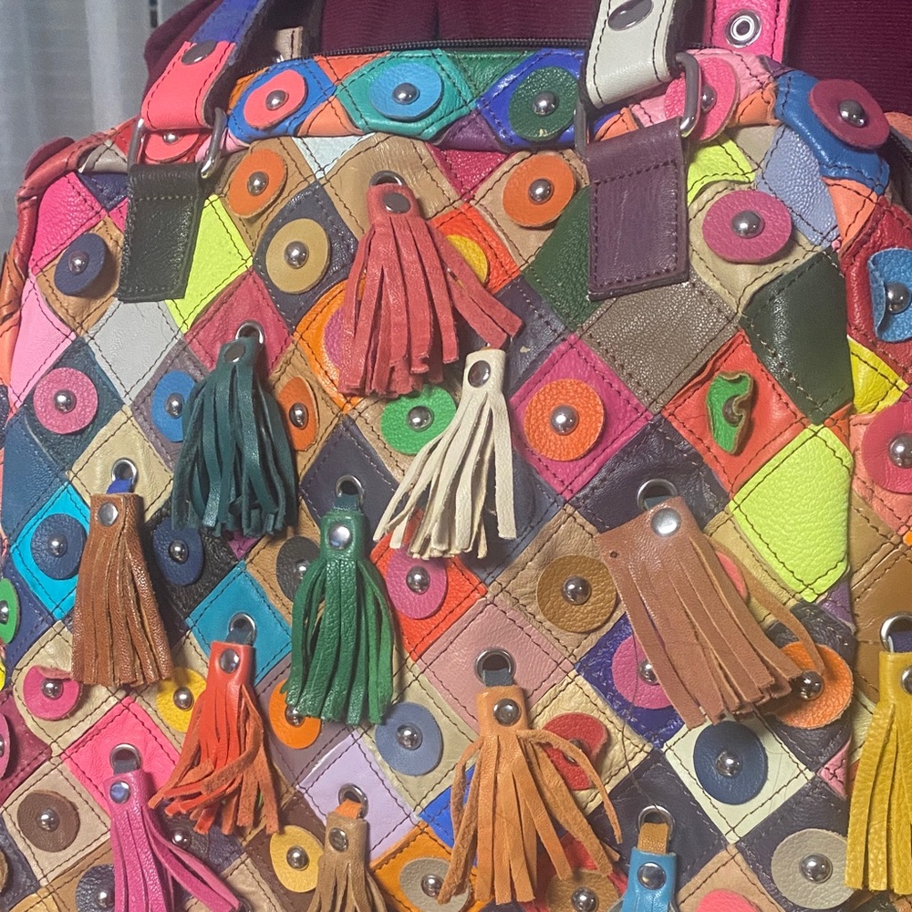 Genuine, leather Patchwork Tote Bag - image 2